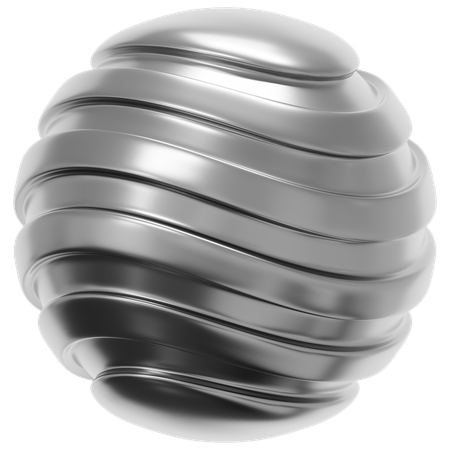Superficie ondulada cromada  3D Icon