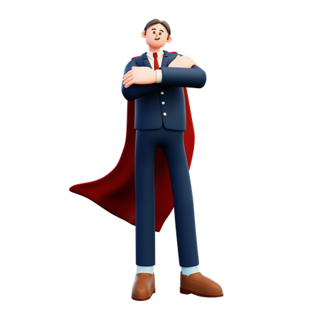 Superhero Businessman  3D Illustration