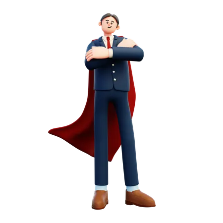 Superhero Businessman  3D Illustration