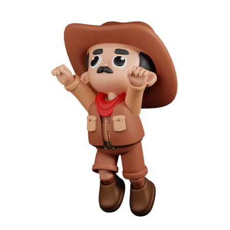 Superhero  Cowboy  3D Illustration