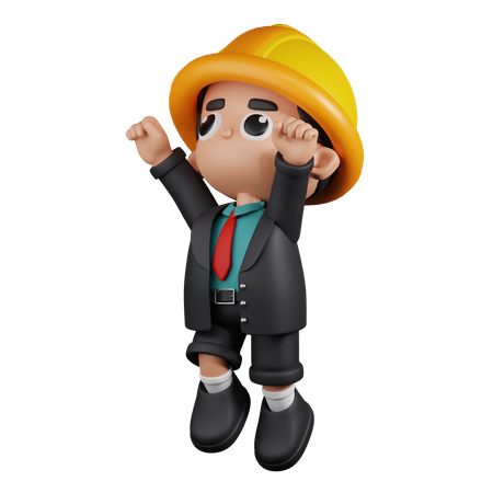 Superhero Engineer  3D Icon