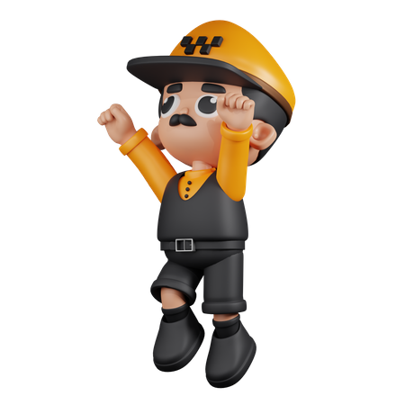 Superhero Taxi Driver  3D Icon