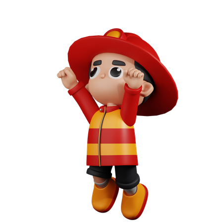 Bombero superhéroe  3D Illustration