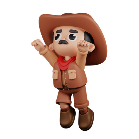 Vaquero superhéroe  3D Illustration