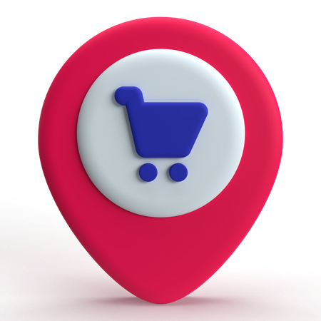 Supermarket Location  3D Icon