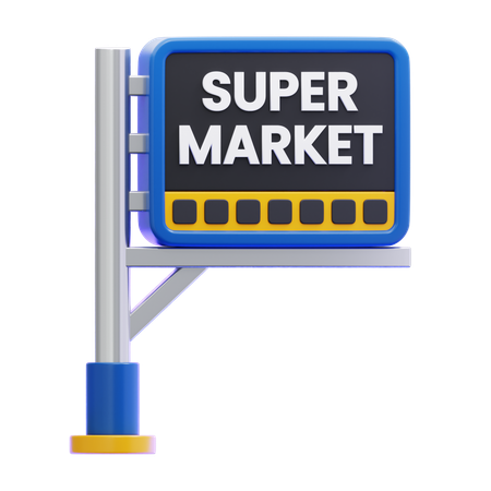 SUPERMARKET SIGN POST  3D Icon