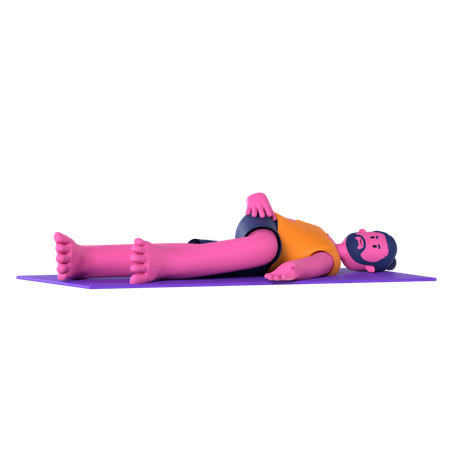 Supine Spinal Twist Pose  3D Icon