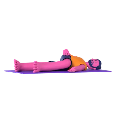 Supine Spinal Twist Pose  3D Icon