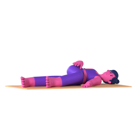 Supine Spinal Twist Pose  3D Icon