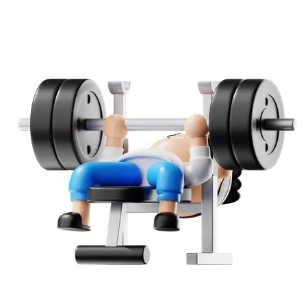 Supino de levantamento de força  3D Illustration
