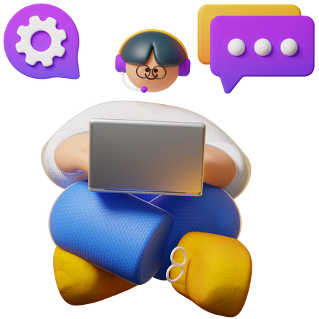 Suporte ao cliente on-line  3D Icon