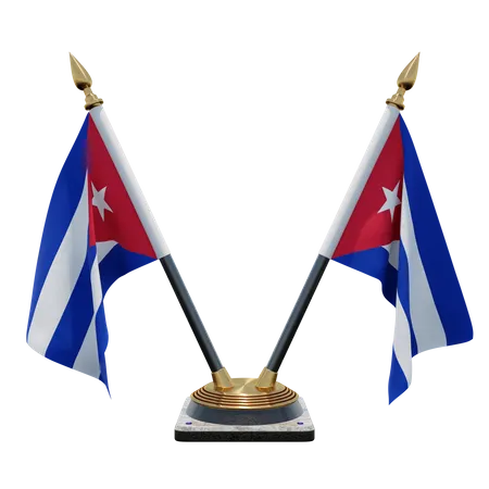 Suporte de bandeira de mesa dupla de Cuba  3D Flag