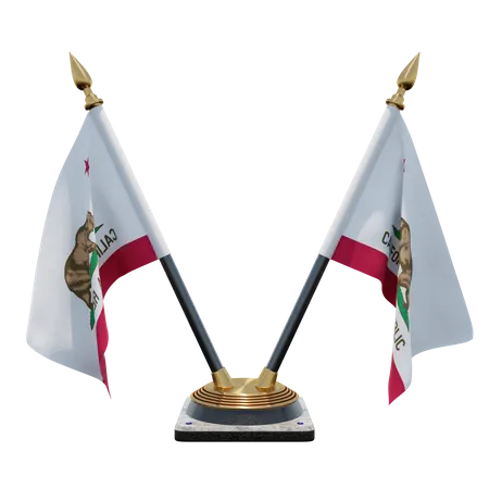 Suporte de bandeira de mesa dupla da Califórnia  3D Flag