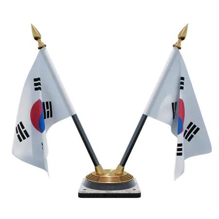 Suporte de bandeira de mesa dupla da Coreia do Sul  3D Flag