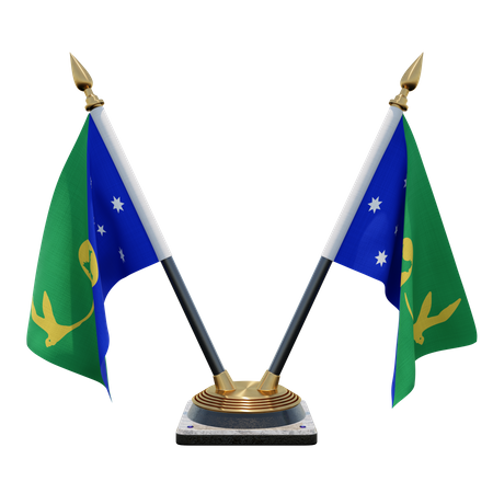 Suporte de bandeira de mesa dupla da Ilha Christmas  3D Flag