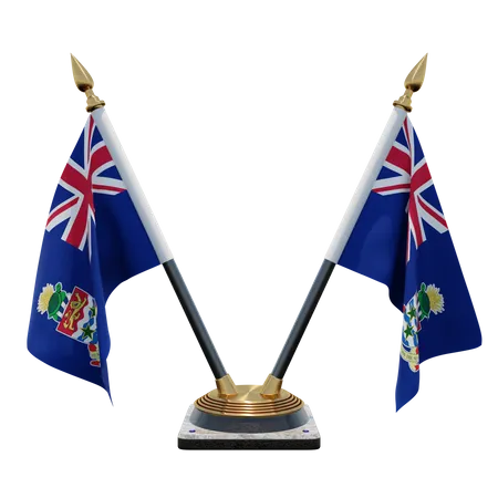 Suporte de bandeira de mesa dupla das Ilhas Cayman  3D Flag