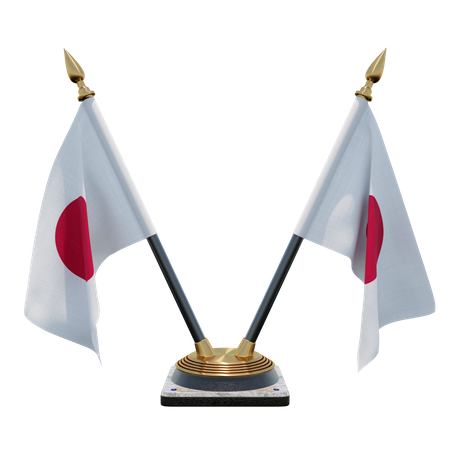 Suporte de bandeira de mesa dupla do Japão  3D Flag