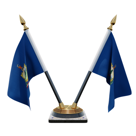 Suporte de bandeira de mesa dupla vermont  3D Flag