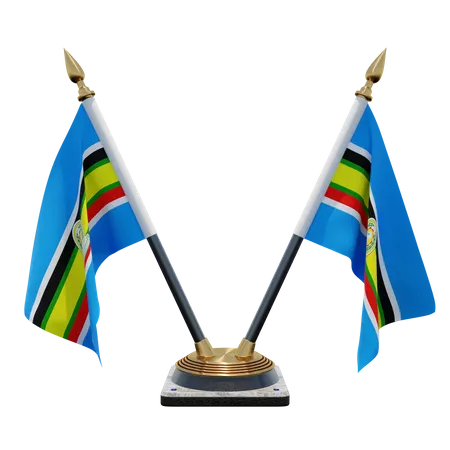 Suporte de bandeira de mesa dupla (V) da comunidade da África Oriental  3D Icon