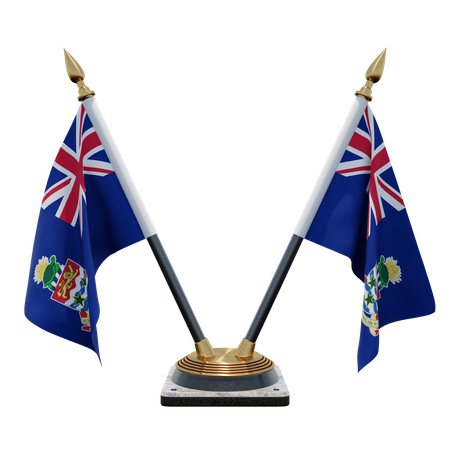 Suporte de bandeira de mesa duplo (V) das Ilhas Cayman  3D Icon