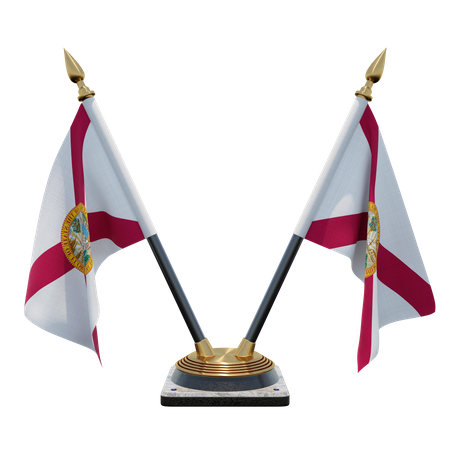 Suporte de bandeira de mesa dupla da Flórida  3D Flag