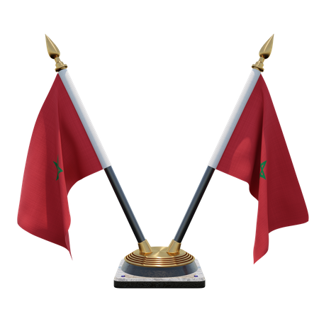 Suporte de bandeira de mesa dupla marrocos  3D Flag