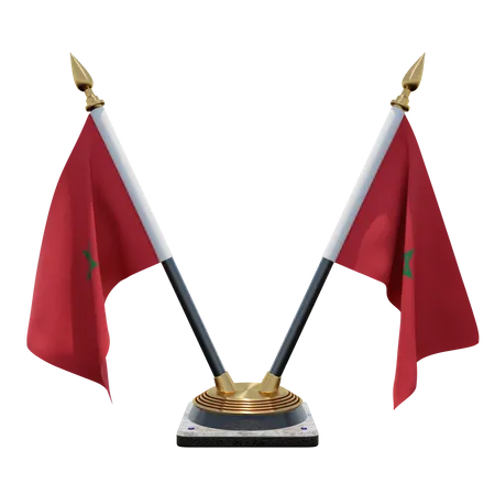 Suporte de bandeira de mesa dupla marrocos  3D Flag