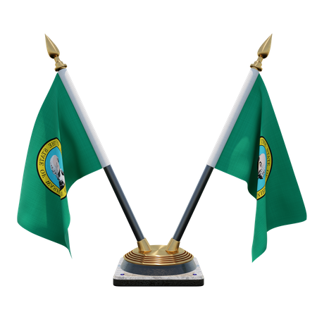 Suporte de bandeira de mesa dupla de Washington  3D Flag