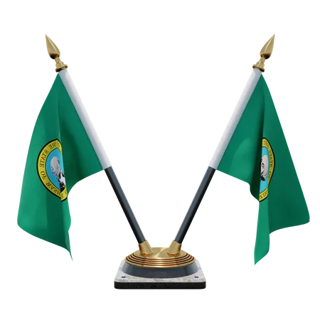 Suporte de bandeira de mesa dupla de Washington  3D Flag