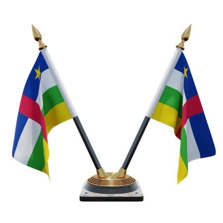 Suporte de bandeira de mesa dupla (V) da República Centro-Africana  3D Icon