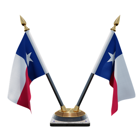 Suporte de bandeira de mesa dupla Texas (V)  3D Icon