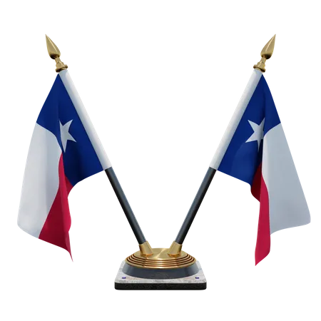 Suporte de bandeira de mesa dupla Texas (V)  3D Icon