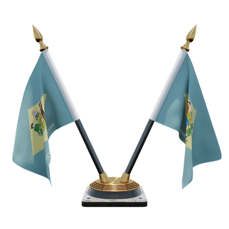 Suporte de bandeira de mesa dupla de Delaware  3D Flag