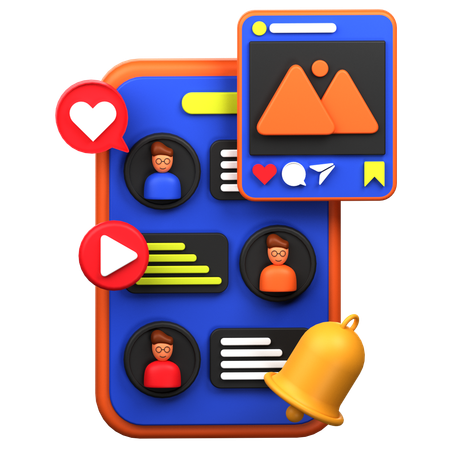 Suporte de mídia social  3D Icon
