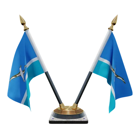 Suporte de bandeira de mesa dupla das Ilhas Midway  3D Flag