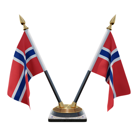 Suporte de bandeira de mesa dupla noruega  3D Flag