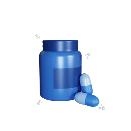 Supplement Bottle  3D Illustration