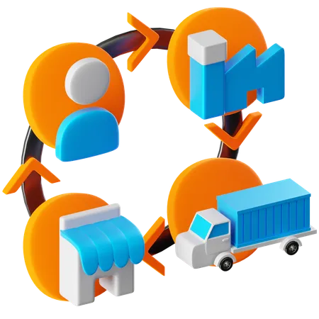 Supply Chain  3D Icon