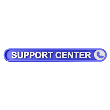 Support Center Text Button  3D Icon