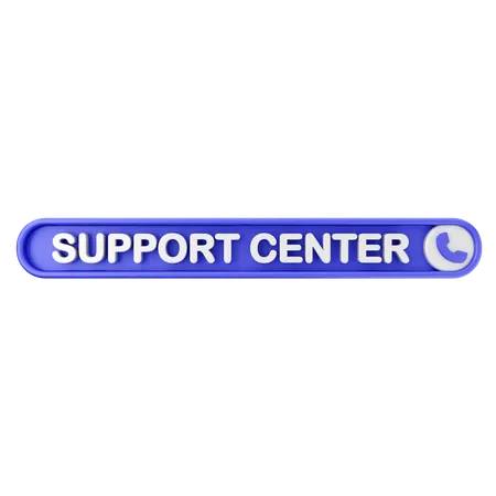 Support Center Text Button  3D Icon