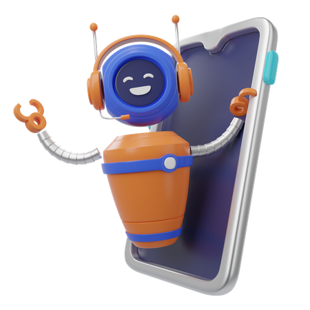 Robot de support client  3D Icon