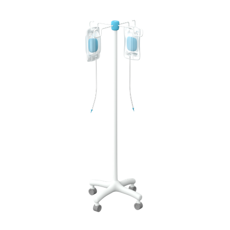 Support de perfusion avec poches de solution saline  3D Icon