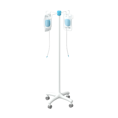 Support de perfusion avec poches de solution saline  3D Icon