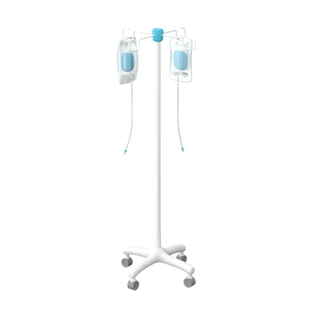 Support de perfusion avec poches de solution saline  3D Icon