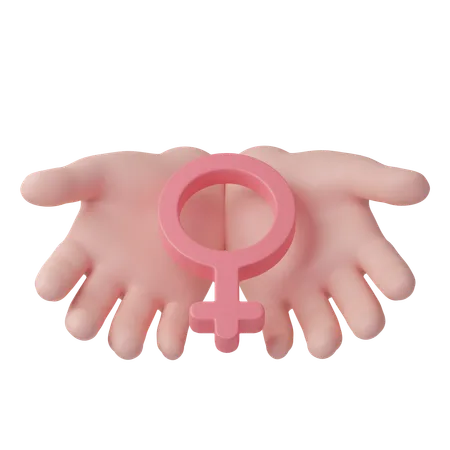 Open Hands Supporting Female Gender Icon International Womens Day 3 D Illustration Feminism Independence Freedom Empowerment Activism For Women Rights 3D Icon