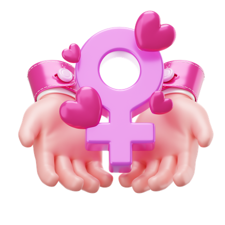 Supporting Female Gender  3D Icon