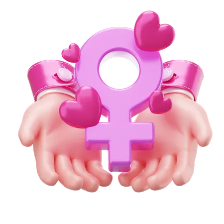 Supporting Female Gender  3D Icon