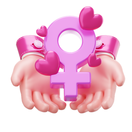 Supporting Female Gender  3D Icon