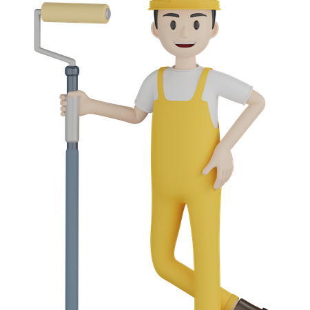 Supports de peintre avec brosse à rouleau  3D Icon