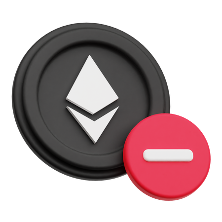 Supprimer la pièce Ethereum  3D Icon